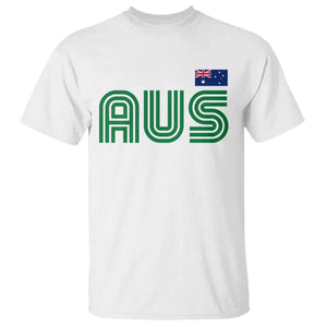 Retro Australia T Shirt AUS Green Australian Flag Country Pride Graphic