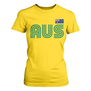 Retro Australia T Shirt For Women AUS Green Australian Flag Country Pride Graphic