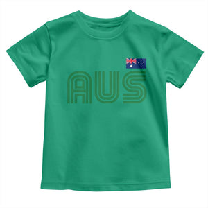 Retro Australia Toddler T Shirt AUS Green Australian Flag Country Pride Graphic