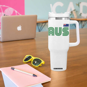 Retro Australia Tumbler With Handle AUS Green Australian Flag Country Pride Graphic