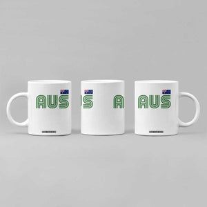Retro Australia Coffee Mug AUS Green Australian Flag Country Pride Graphic