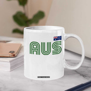 Retro Australia Coffee Mug AUS Green Australian Flag Country Pride Graphic