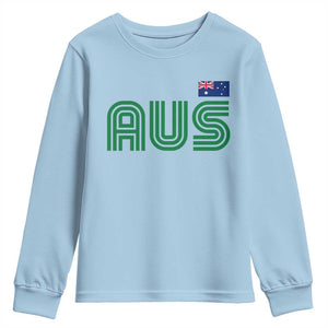 Retro Australia Youth Sweatshirt AUS Green Australian Flag Country Pride Graphic