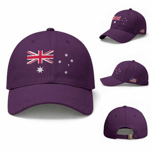 Vintage Australian Flag Baseball Cap Australia Distressed Patriotic Southern Cross Country Pride Graphic