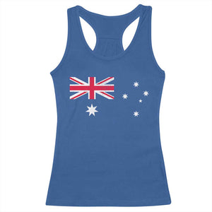 Vintage Australian Flag Racerback Tank Top Australia Distressed Patriotic Southern Cross Country Pride Graphic