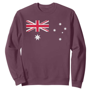 Vintage Australian Flag Sweatshirt Australia Distressed Patriotic Southern Cross Country Pride Graphic