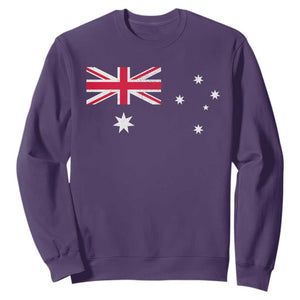 Vintage Australian Flag Sweatshirt Australia Distressed Patriotic Southern Cross Country Pride Graphic