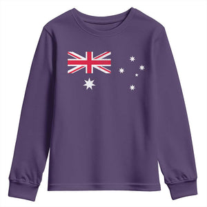 Vintage Australian Flag Youth Sweatshirt Australia Distressed Patriotic Southern Cross Country Pride Graphic