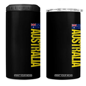 Australia Flag 4 in 1 Can Cooler Tumbler Patriotic Country Pride Vertical Text Graphic