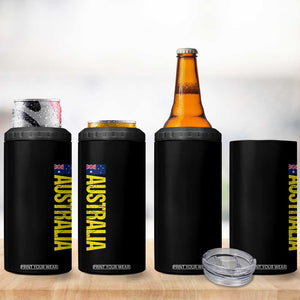 Australia Flag 4 in 1 Can Cooler Tumbler Patriotic Country Pride Vertical Text Graphic