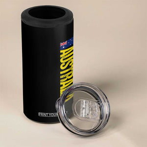 Australia Flag 4 in 1 Can Cooler Tumbler Patriotic Country Pride Vertical Text Graphic