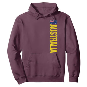 Australia Flag Hoodie Patriotic Country Pride Vertical Text Graphic