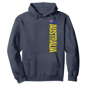 Australia Flag Hoodie Patriotic Country Pride Vertical Text Graphic