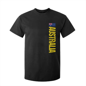 Australia Flag T Shirt For Kid Patriotic Country Pride Vertical Text Graphic