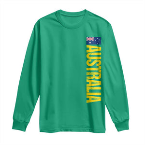 Australia Flag Long Sleeve Shirt Patriotic Country Pride Vertical Text Graphic