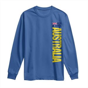 Australia Flag Long Sleeve Shirt Patriotic Country Pride Vertical Text Graphic