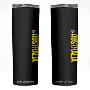 Australia Flag Skinny Tumbler Patriotic Country Pride Vertical Text Graphic