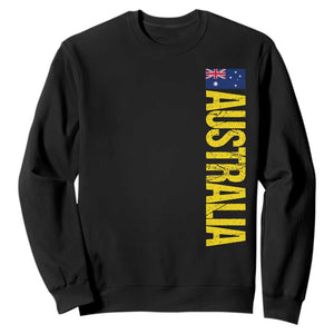 Australia Flag Sweatshirt Patriotic Country Pride Vertical Text Graphic