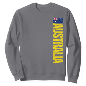 Australia Flag Sweatshirt Patriotic Country Pride Vertical Text Graphic