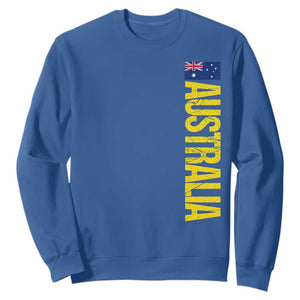 Australia Flag Sweatshirt Patriotic Country Pride Vertical Text Graphic