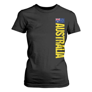 Australia Flag T Shirt For Women Patriotic Country Pride Vertical Text Graphic