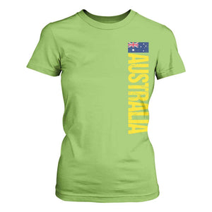 Australia Flag T Shirt For Women Patriotic Country Pride Vertical Text Graphic