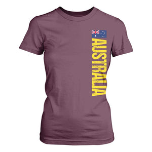 Australia Flag T Shirt For Women Patriotic Country Pride Vertical Text Graphic