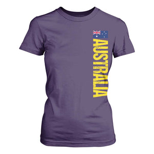 Australia Flag T Shirt For Women Patriotic Country Pride Vertical Text Graphic