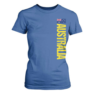 Australia Flag T Shirt For Women Patriotic Country Pride Vertical Text Graphic