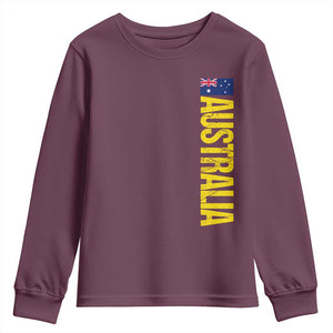Australia Flag Youth Sweatshirt Patriotic Country Pride Vertical Text Graphic