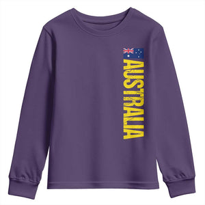 Australia Flag Youth Sweatshirt Patriotic Country Pride Vertical Text Graphic