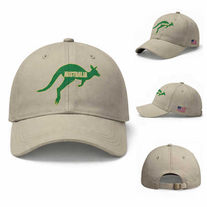 Vintage Kangaroo Australia Baseball Cap Patriotic Country Pride Graphic Aussie Roo Kangaroo