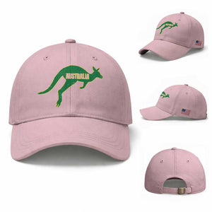 Vintage Kangaroo Australia Baseball Cap Patriotic Country Pride Graphic Aussie Roo Kangaroo