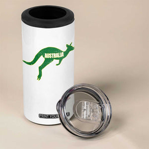 Vintage Kangaroo Australia 4 in 1 Can Cooler Tumbler Patriotic Country Pride Graphic Aussie Roo Kangaroo