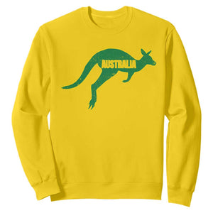 Vintage Kangaroo Australia Sweatshirt Patriotic Country Pride Graphic Aussie Roo Kangaroo