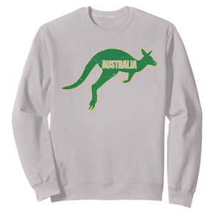 Vintage Kangaroo Australia Sweatshirt Patriotic Country Pride Graphic Aussie Roo Kangaroo