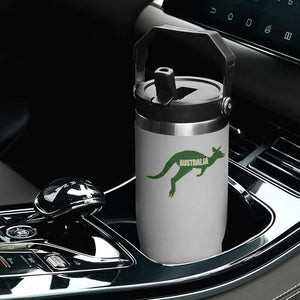 Vintage Kangaroo Australia Flip Straw Tumbler Patriotic Country Pride Graphic Aussie Roo Kangaroo