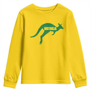 Vintage Kangaroo Australia Youth Sweatshirt Patriotic Country Pride Graphic Aussie Roo Kangaroo