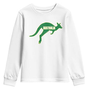 Vintage Kangaroo Australia Youth Sweatshirt Patriotic Country Pride Graphic Aussie Roo Kangaroo