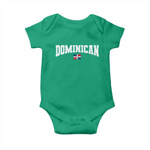 Vintage Dominican Republic Flag Baby Onesie Retro Varsity Caribbean Pride Heritage Gift TS10 Irish Green Print Your Wear