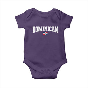 Vintage Dominican Republic Flag Baby Onesie Retro Varsity Caribbean Pride Heritage Gift TS10 Purple Print Your Wear