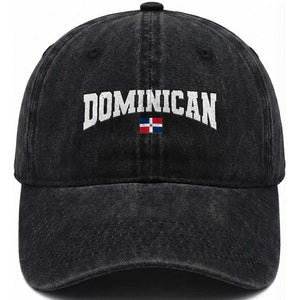 Vintage Dominican Republic Flag Washed Cotton Baseball Cap Retro Varsity Caribbean Pride Heritage Gift TS10 Print Your Wear