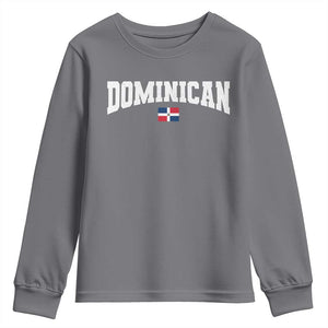 Vintage Dominican Republic Flag Youth Sweatshirt Retro Varsity Caribbean Pride Heritage Gift TS10 Charcoal Print Your Wear