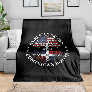 American Grown With Dominican Roots Throw Blanket USA Dominican Republic Heritage Pride Gift TS10 Print Your Wear