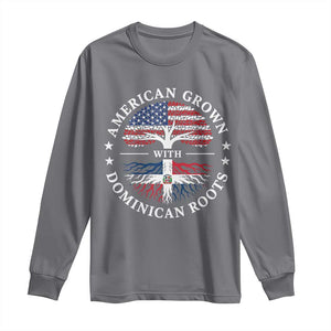 American Grown With Dominican Roots Long Sleeve Shirt USA Dominican Republic Heritage Pride Gift TS10 Charcoal Print Your Wear
