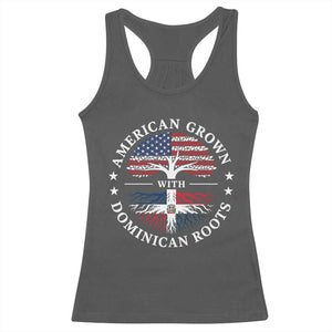 American Grown With Dominican Roots Racerback Tank Top USA Dominican Republic Heritage Pride Gift TS10 Dark Heather Print Your Wear