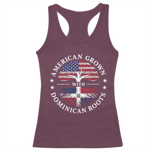 American Grown With Dominican Roots Racerback Tank Top USA Dominican Republic Heritage Pride Gift TS10 Maroon Print Your Wear
