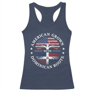 American Grown With Dominican Roots Racerback Tank Top USA Dominican Republic Heritage Pride Gift TS10 Navy Print Your Wear