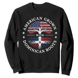 American Grown With Dominican Roots Sweatshirt USA Dominican Republic Heritage Pride Gift TS10 Black Print Your Wear