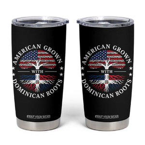 American Grown With Dominican Roots Tumbler Cup USA Dominican Republic Heritage Pride Gift TS10 Black Print Your Wear